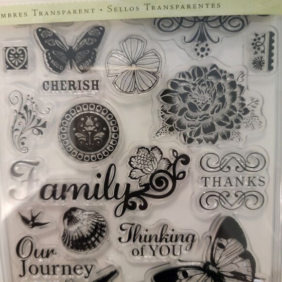 QUE SERA SERA & INCHES BUTTERFLIES with Block Clear Cling Stamps Lot of 2 Pkgs - Picture 6 of 8